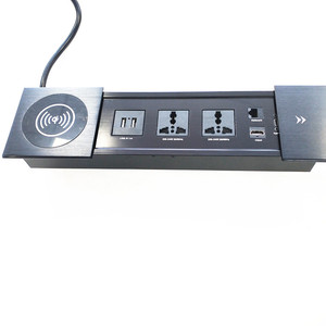 Toma de corriente multifunción integrada para escritorio, enchufe deslizante de sobremesa, 2 de potencia, 2 Usb, 1 red y 1 cargador inalámbrico - Product Image 5