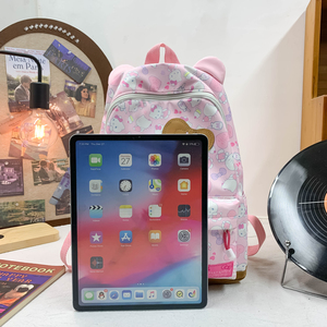 סגנון יפני עבור תיק גב קיטי עם דפוס קשת חמוד קיבולת גדולה אחסון הקמפוס רך עבור בנות פוליאסטר רירית פוליאסטר - Product Image 2