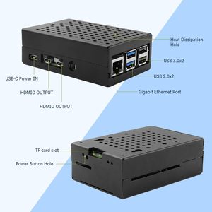 Caja de malla metálica de aleación de aluminio duradera con ventilador de refrigeración Compatible con Raspberry Pi 5 4GB 8GB-Módulos y kits electrónicos - Product Image 5