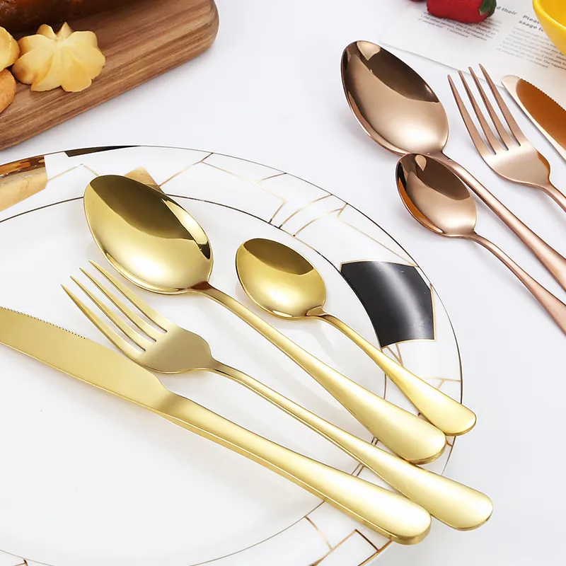 2023 hot selling products Portable stainless steel tableware spoon ,fork and knife set of lovely family tableware