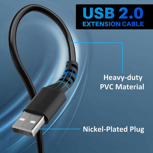 <strong>Customized</strong> 3 in 1 Metal USB Head High Speed Data Transfer Male to Female Pure Copper USB 2.0 Extension Cable for Computer