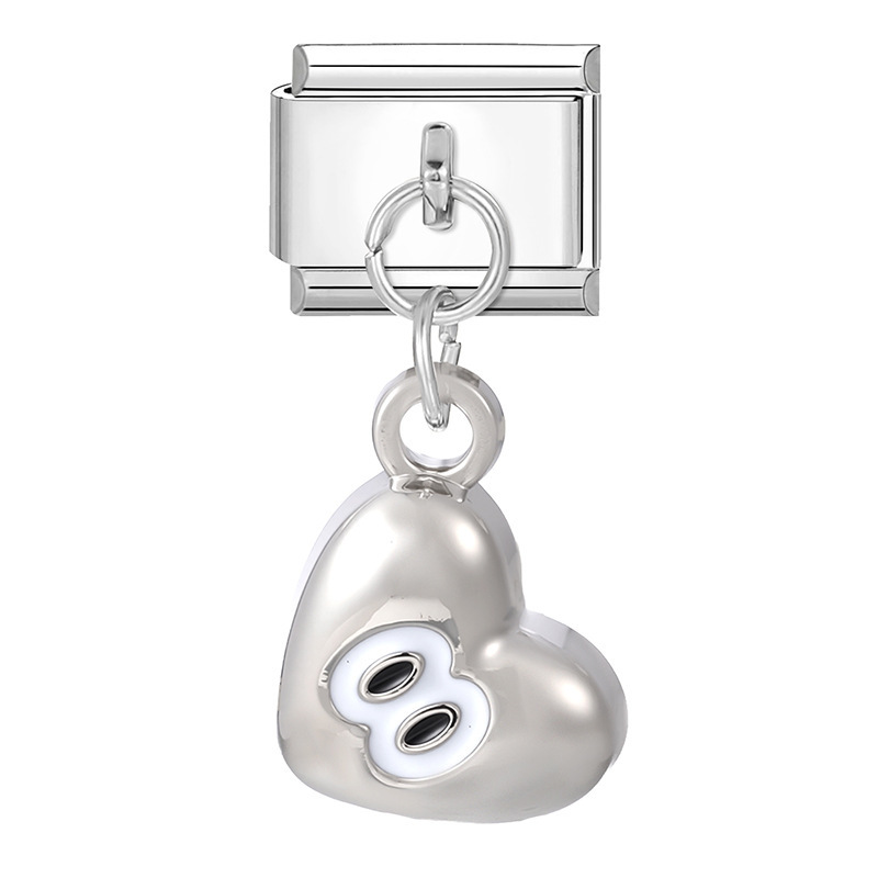 Pendentif base acier-oeil et coeur