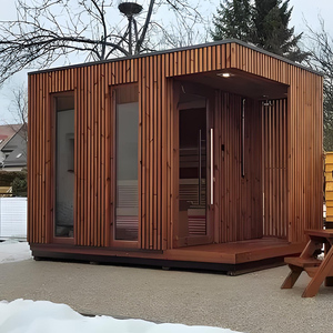 Outdoor Side Door Sauna Room Fornecendo Com Fogão Elétrico e Sistema De Controle De Computador Combo Chuveiro <span class=keywords><strong>A</strong></span> Vapor Seco