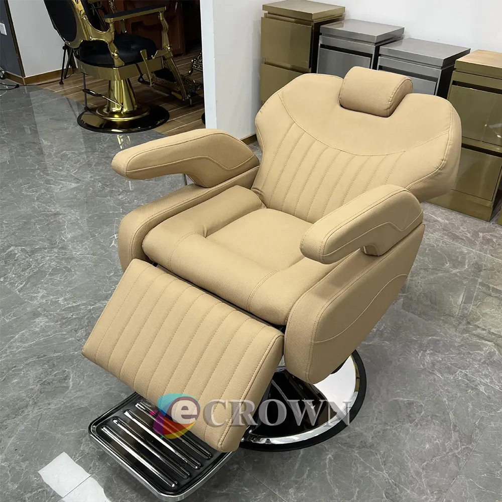 Salle backrest armchair leather chair copper barber chair design