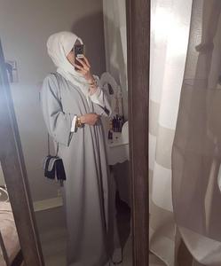 2025 turkiye热卖纯色加大码迪拜穆斯林女性2025新款荣耀阿巴亚