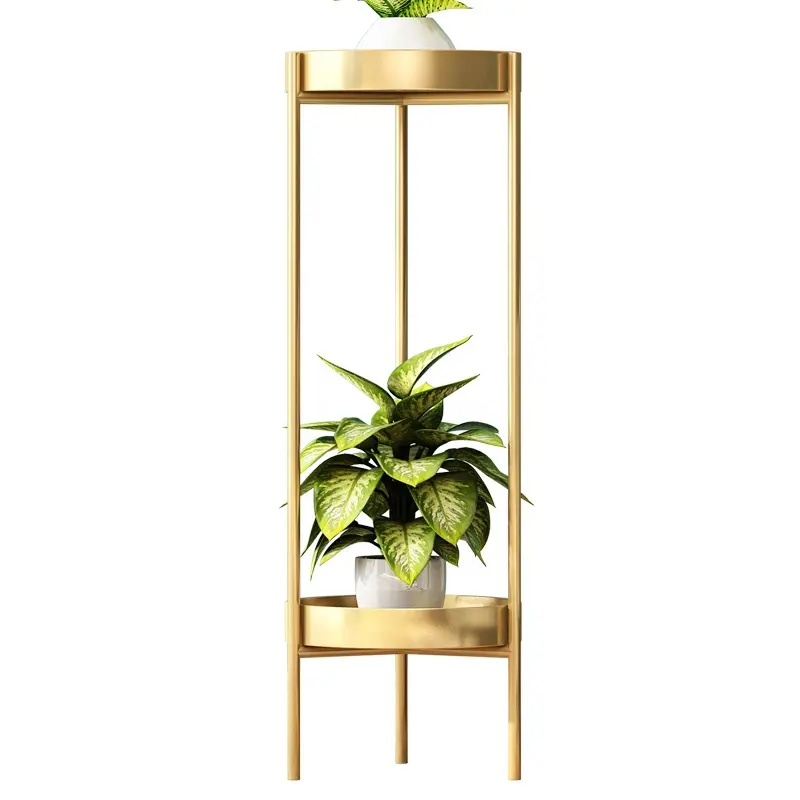 Soporte de Metal dorado para maceta y plantas, diseño nórdico moderno, para balcón, muebles de interior para el hogar