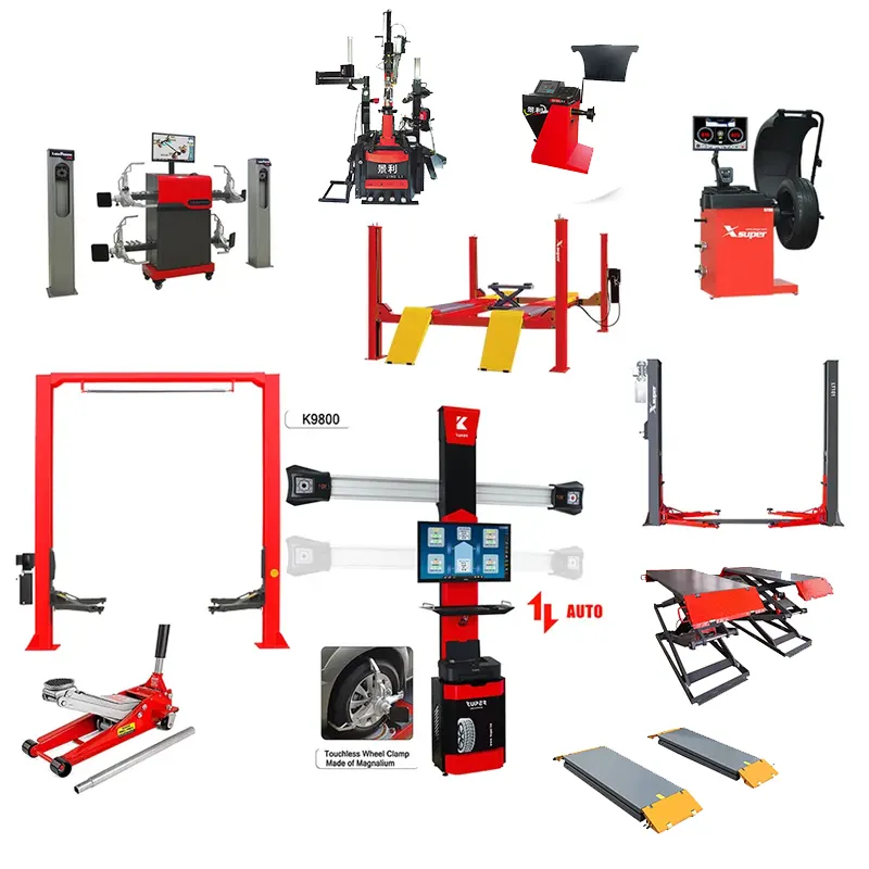 O equipamento do veículo conjunto completo 4 post elevador do carro scissor o elevador hidráulico 2 post elevador do carro para o alinhamento da roda 3d