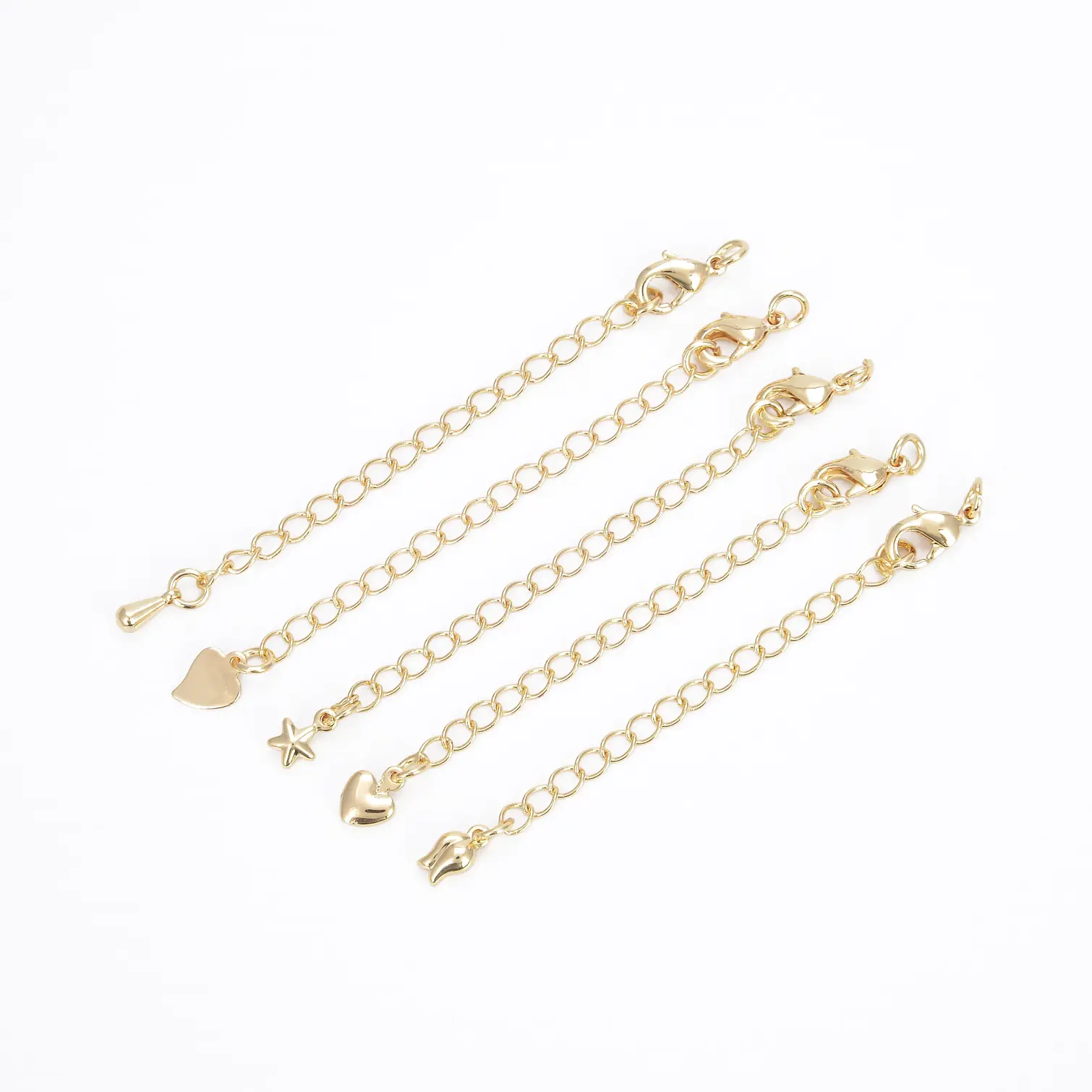 14K plaqué or Extension queue chaîne fermoirs homard connecteur pour bricolage fabrication de bijoux résultats Bracelet collier