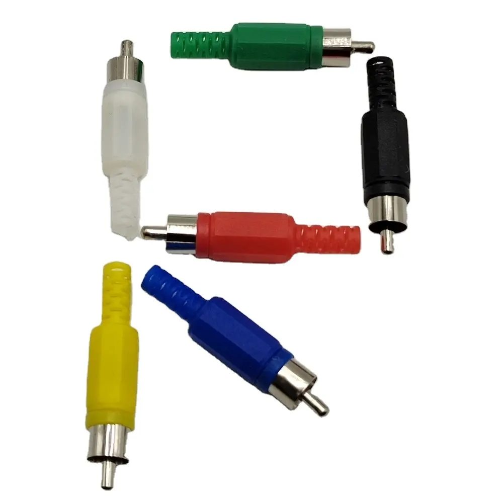 Connettore RCA spina maschio connettore amplificatore AV giallo in plastica connettore Audio Jack RCA a forma di l Monitor piccolo spine RCA da 5 pollici