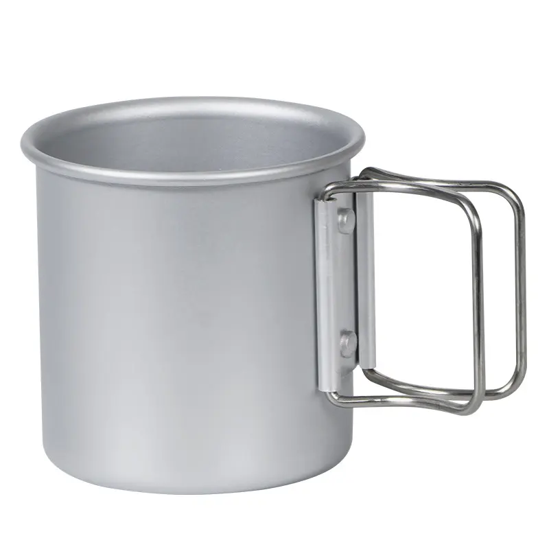 Açık seyahat kahve bardak termos vakum kupalar için katlanır kolları ile 300Ml seyahat tipi kupa taşınabilir kamp su bardağı