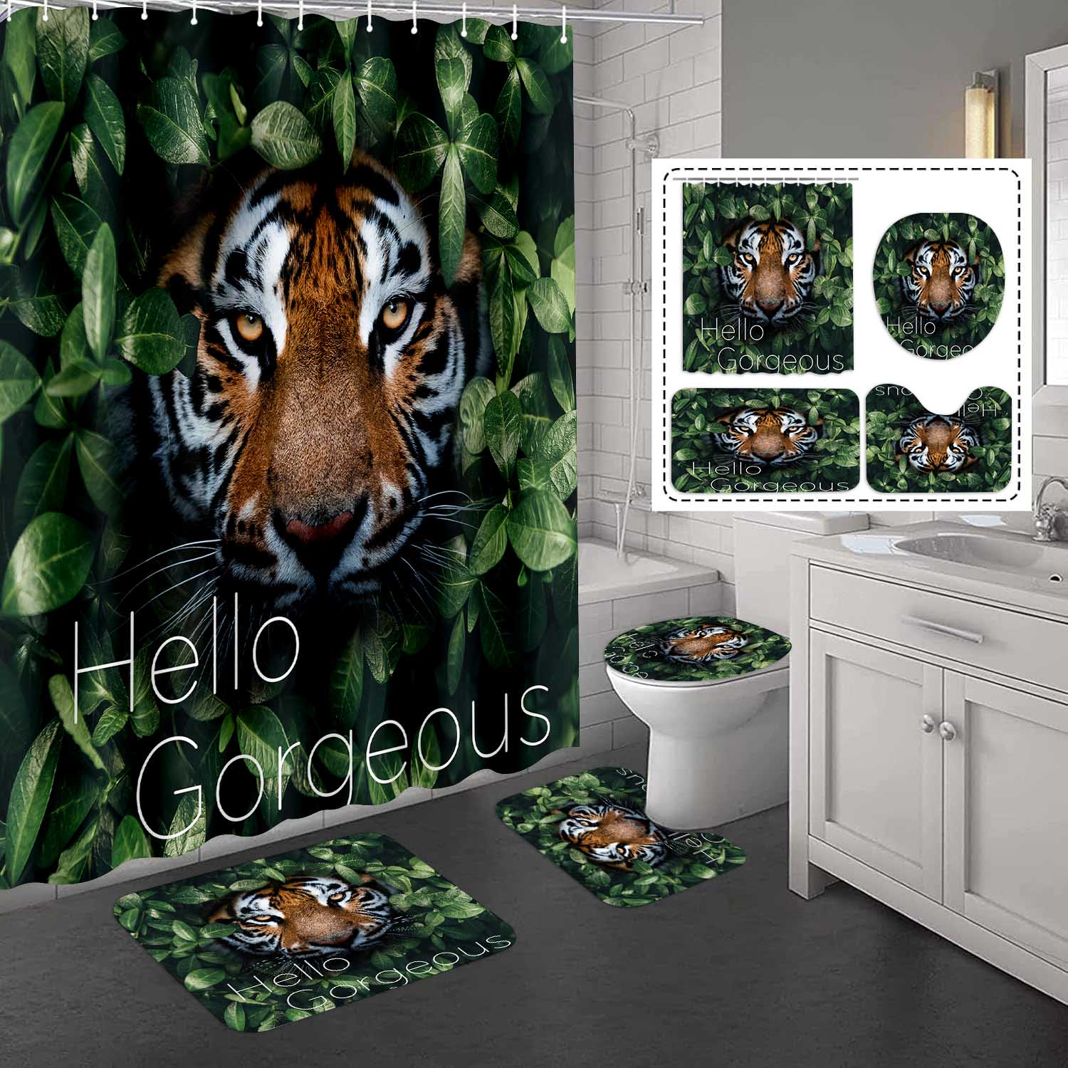 Lion (22) Tigre de la jungle verte avec Hello Gorgeous