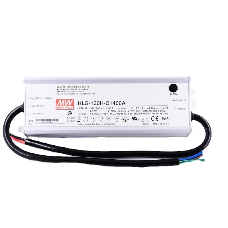 Meanwell HLG-120H-C серии 120W 1400mA один выход Источник питания светодиода HLG-120H-C1400 HLG-120H-C1400A HLG-120H-C1400B светодиодный драйвер