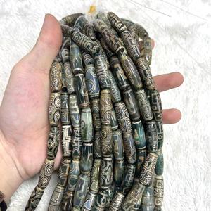 Toptan 30mm tibet antik yeşil <span class=keywords><strong>Dzi</strong></span> boncuk kırmızı siyah beyaz yeşil antika tibet akik boncuk bilezik yapımı için