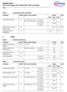 Inf comfet gemfet mosigt 1200V 50A 247 cách điện cổng lưỡng cực <span class=keywords><strong>Transistor</strong></span> 1200V 50A hàn rời rạc IGBT mô-đun - Product Image 5