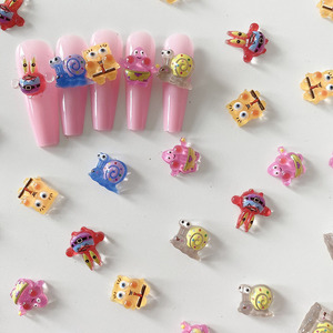 Nail <strong>Art</strong> <strong>3D</strong> Kawaii Cartoon Accessories Mini Size SpongeBob Fat Star Diy Nail <strong>Art</strong> Decoration Materials <strong>Cute</strong> Charms - Product Image 2
