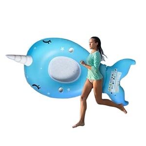 Pool Floats Adult Narwhal Pool Floating With Cups Water Hammock Pool Party <strong>Toy</strong>