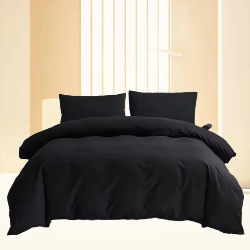 3pcs in One Set Breathable Cooling Soft Bedding Set Comfortable Microfiber Plain Duvet Cover Set with Pillowcase