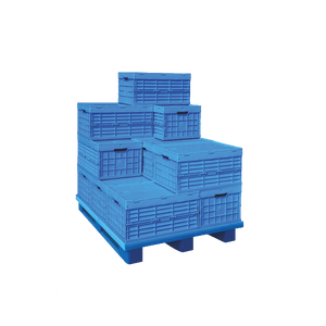 Customizable Yinhoo Logo Mesh Storage Tote Crate <strong>Container</strong> Box Foldable with Attached Lid for <strong>Logistics</strong> - Product Image 4