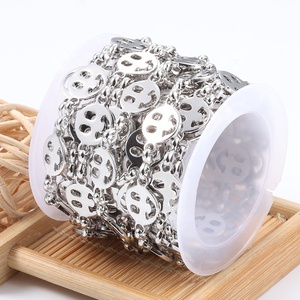 Tasarımlar bayanlar gülümseme İfade zinciri 18k altın zincir dekoratif Diy zincir rulo takı yapımı için - Product Image 3