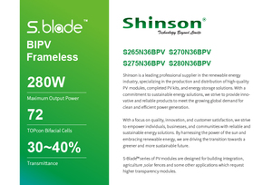 Tấm pin mặt trời bipv bán trong suốt 280W mô-đun năng lượng mặt trời hai chiều cho các dự án nông nghiệp - Product Image 5