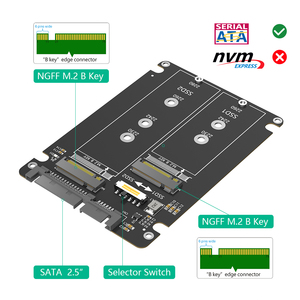 Tishric การ์ดอะแดปเตอร์ M.2 mSATA SSD TO SATA Converter M.2 B KEY TO SATA SSD 2.5นิ้ว3.0 SATA สนับสนุนแล็ปท็อปพีซี - Product Image 5