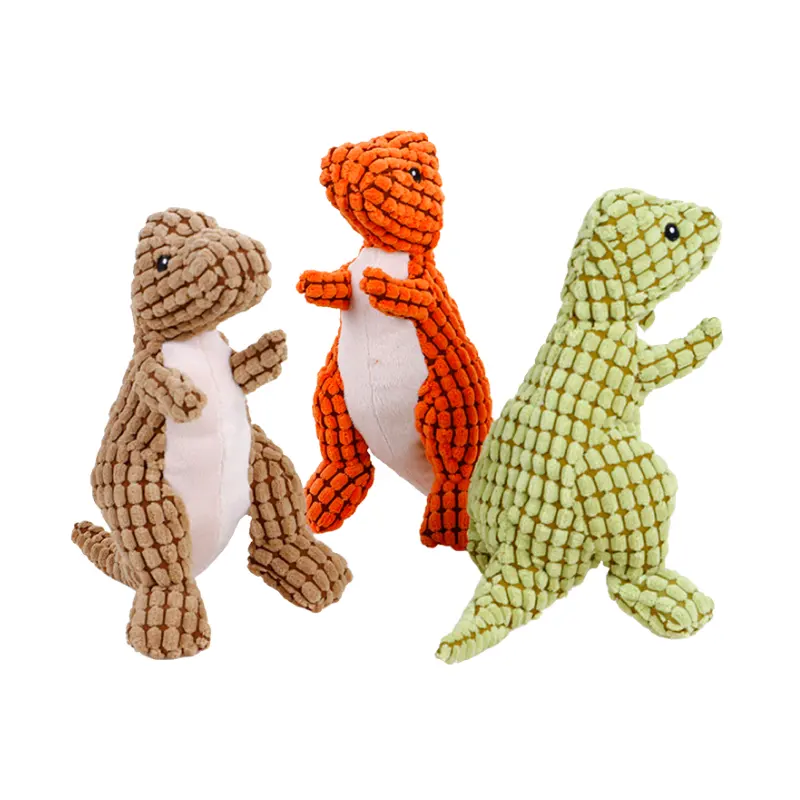 SparkPro regalo di natale per animali domestici giocattolo di peluche resistente a forma di dinosauro scricchiola giocattolo interattivo di peluche