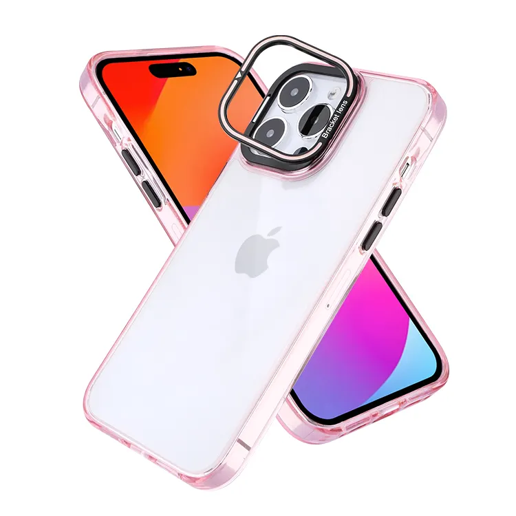 durable camera kickstand phone case shockproof transparent i phone cases with stand holder for iphone 15 pro max