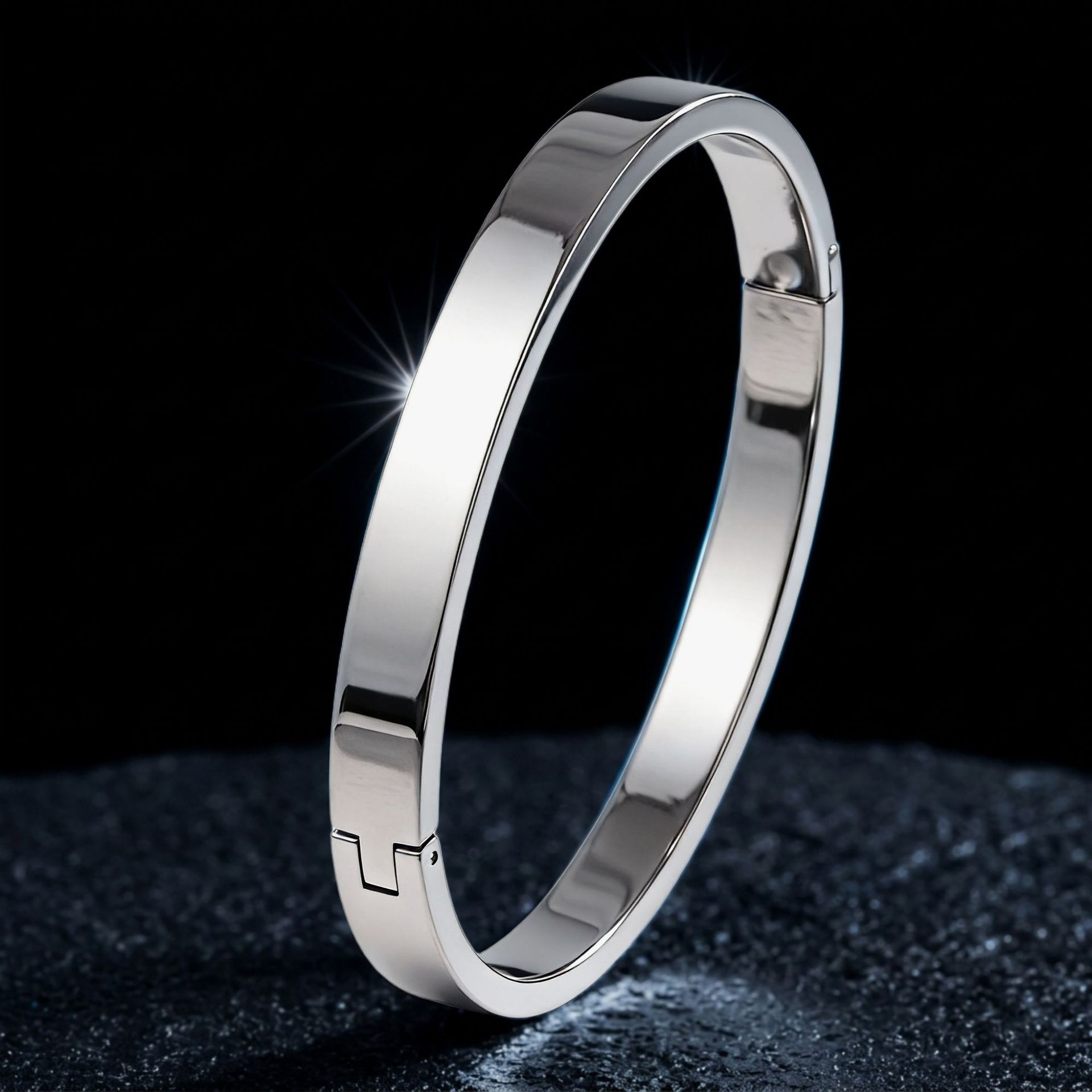 Bracelet anneau couleur acier 30 jia-a-2