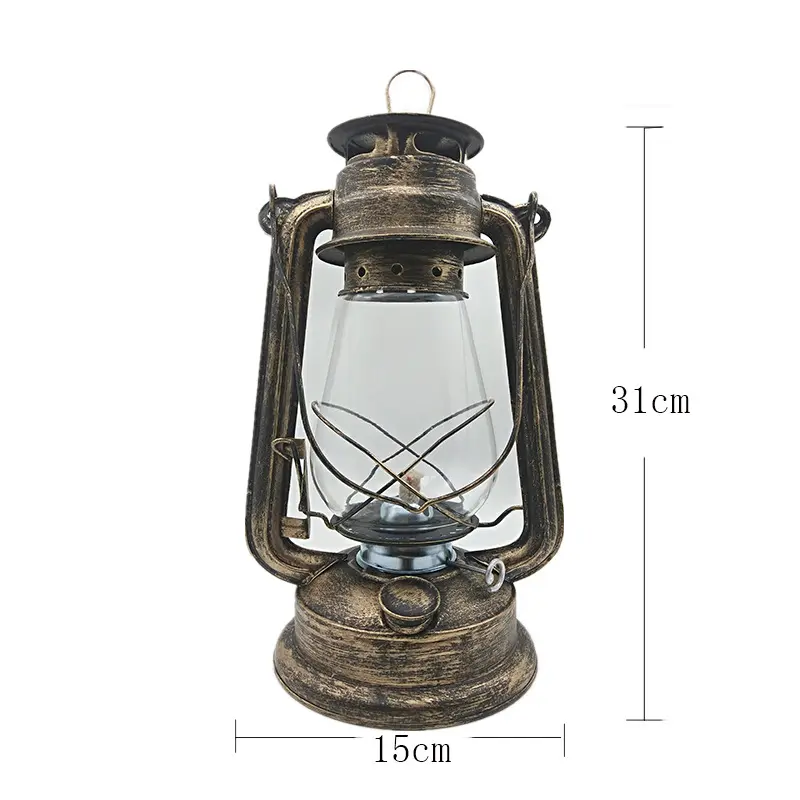 Hot sale oil lamp clear glass shades oil lantern small table metal classic antique kerosene lamp