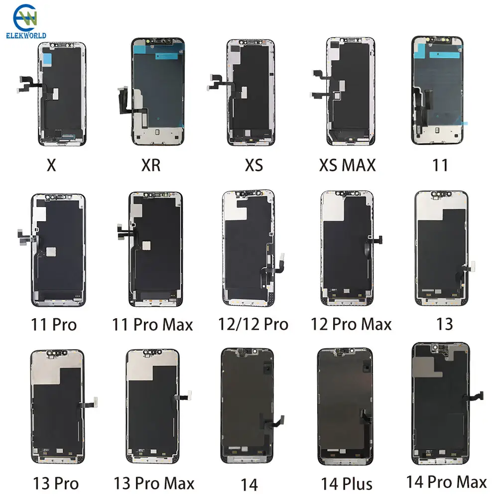 Pantalla LCD de repuesto para móvil, Pantalla táctil desbloqueada para iPhone X, XR, XS MAX, 11, 12, 13, 14 Pro MAX, 8, 7, 6 Plus