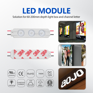Işık kutusu 3leds 1.5w 150lm/w DC12V Lens kanal mektup ışık için 170 derece arka Led tabela modülü - Product Image 3