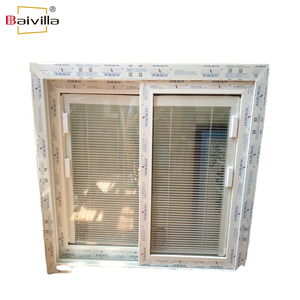 Nuevo diseño impermeable UPVC ventanas puertas PVC doble acristalamiento ventana corredera con interna integral construido en persianas - Product Image 1