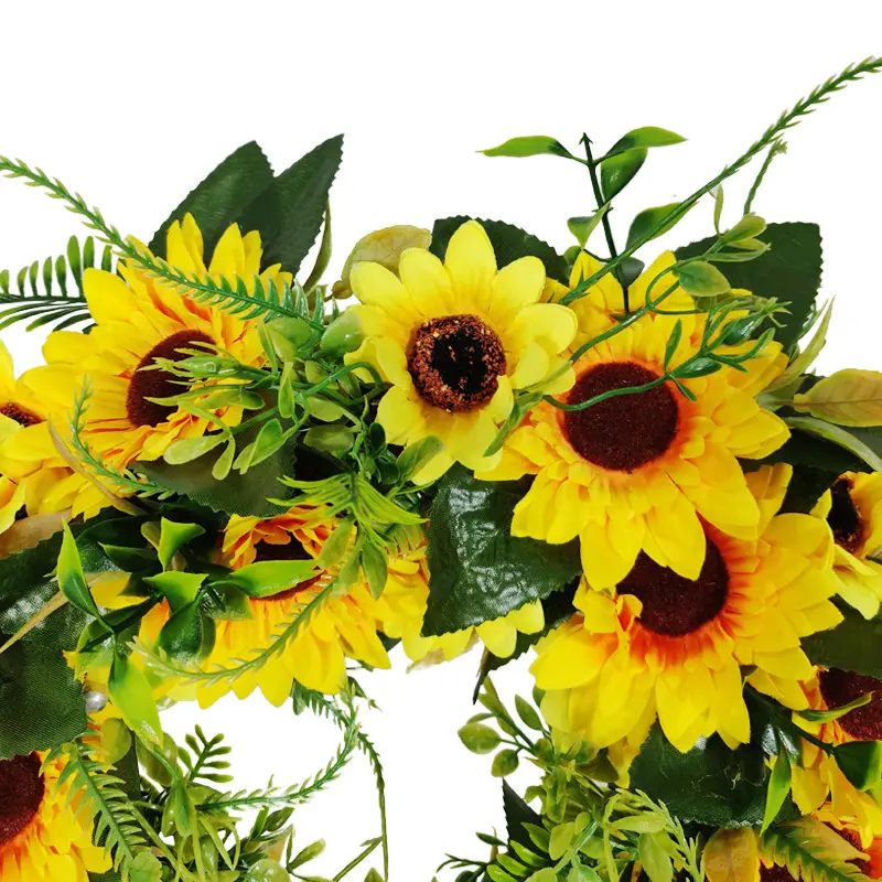  sunflower garland Artificial plant exterior door decoration Bird's Nest rattan simulation sunflower garland