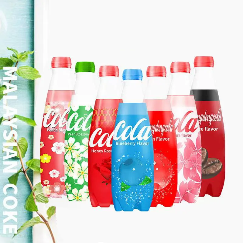 Malaysia Cola mềm uống 400ml Blueberry Đào Hương vị Cola có ga uống nước lấp lánh kỳ lạ đồ uống