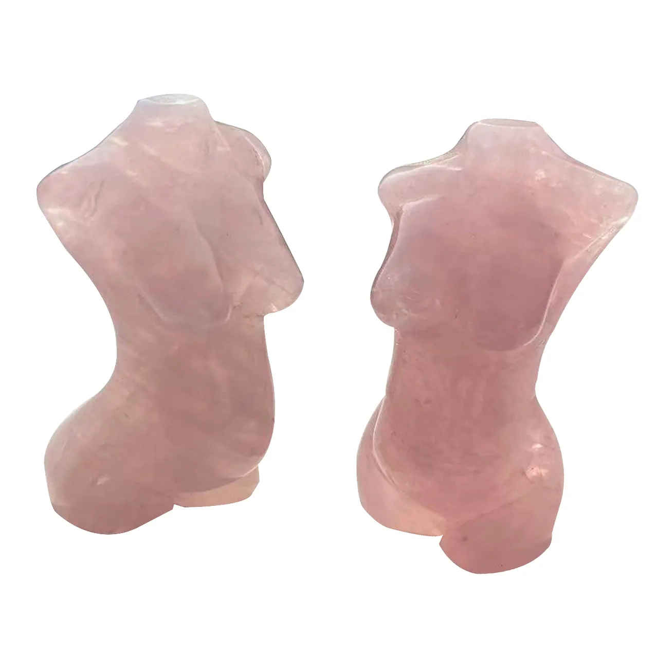 Estatua de cuarzo rosa Natural para mujer, tallado de cuerpo femenino, diosa de cristal rosa para decoración, venta al por mayor