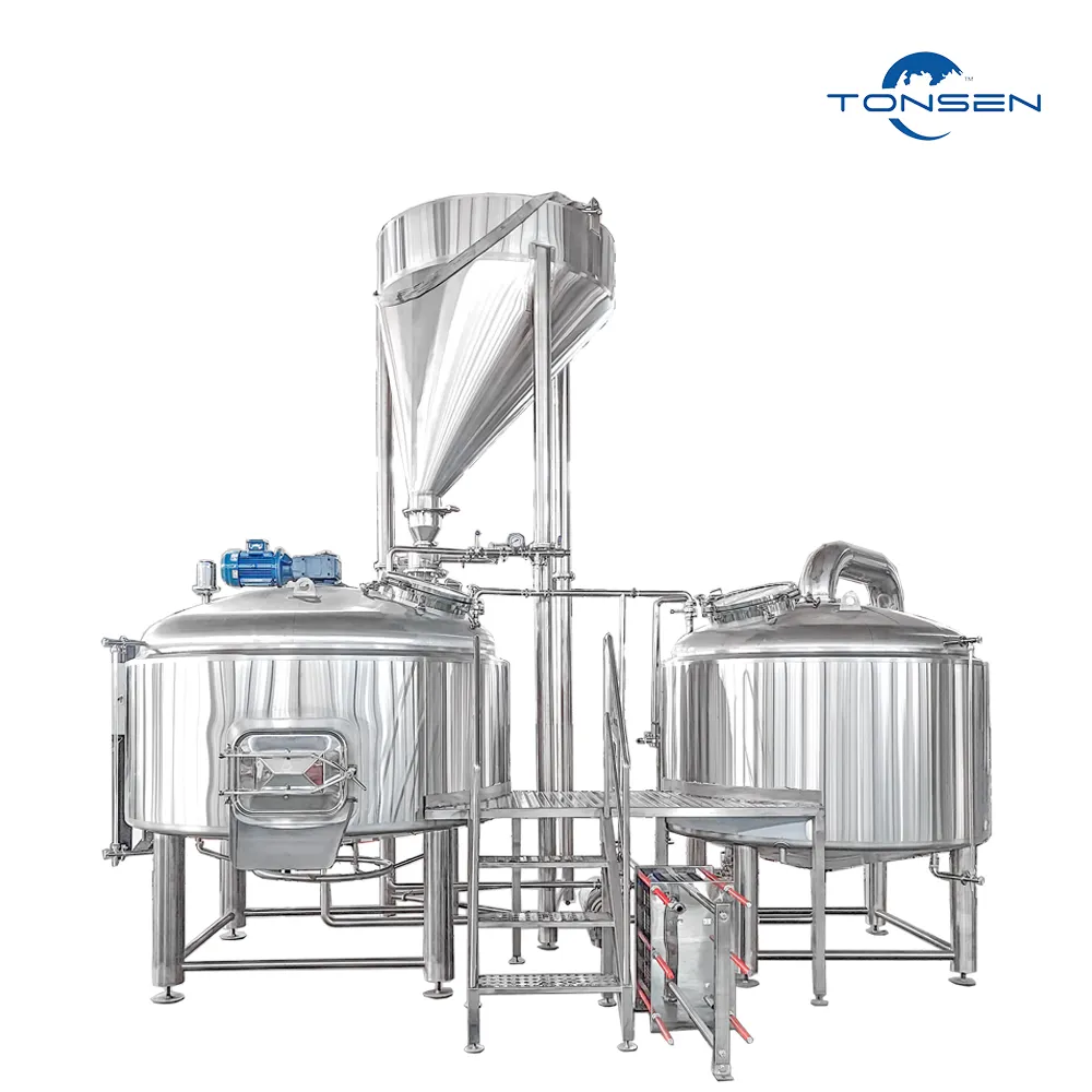 Komple 2000L al yapımı bira bira fabrikası tesisi 2-gemi mayalama sistemi 20HL bira fabrikası ekipmanı satılık