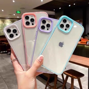 เคสโทรศัพท์ TPU ใสแบบบางพิเศษมีขอบสีสดใสป้องกันการกระแทกป้องกันการตกสำหรับ iPhone 16 PLUS IP15pro สูงสุด14 13 12 PRO MAX - Product Image 3