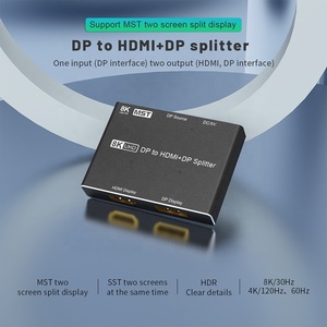 Displayport a HDMI y DP, caja de adaptador divisor de puerto, negro, compatible con 2,1, 8K, 60Hz, 4K, 120Hz, resolución de 7860x4320 - Product Image 2