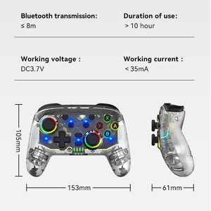 新しい透明6軸ジョイスティックデュアル振動ジョイパッドワイヤレスゲームパッドコントローラまたはP4 PS-3制御スイッチゲームコンソール - Product Image 6
