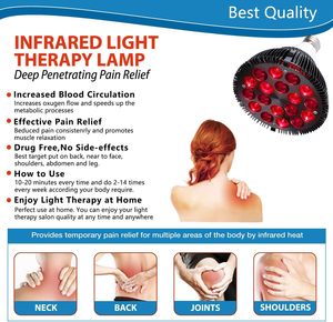 การบําบัดด้วยแสงสีแดง, 18 LED การบําบัดด้วยแสงสีแดงสําหรับร่างกายและใบหน้าด้วยความยาวคลื่นคอมโบใกล้อินฟราเรดสีแดง 660 นาโนเมตรและอินฟราเรด 850 นาโนเมตร - Product Image 5