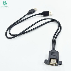 工厂双USB 2.0 a型母面板安装，带螺钉至双USB A公分离器数据扩展电源线 - Product Image 2