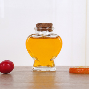 50ml 75ml Small Heart <strong>Shaped</strong> Jar Transparent Glass Storage Jar Bottle Container <strong>with</strong> Cork Stopper Fill <strong>with</strong> Jelly Balls <strong>String</strong> - Product Image 3