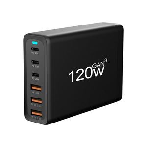 3A3C GaN 120W şarj 6 port USB tip C PD şarj hızlı şarj akıllı cep telefonu için 3.0 USB masaüstü şarj cihazı 120W - Product Image 1