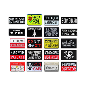 20Pcs Vui Vẻ Đạo Đức Chiến Thuật Các Bản Vá Lỗi Bó Đầy Đủ Thêu Biker Nói Thiết Lập Tương Thích Cho Velcro Mũ Vest Áo Khoác Chiến Thuật - Product Image 1