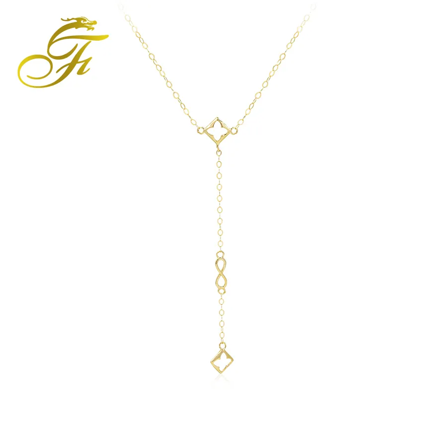 Оптовая продажа, персонализированные настоящие блестящие ювелирные изделия из 18-каратного золота, подвеска в виде цепочки, ювелирные изделия из Дубая, элегантное золотое ожерелье 18k для женщин