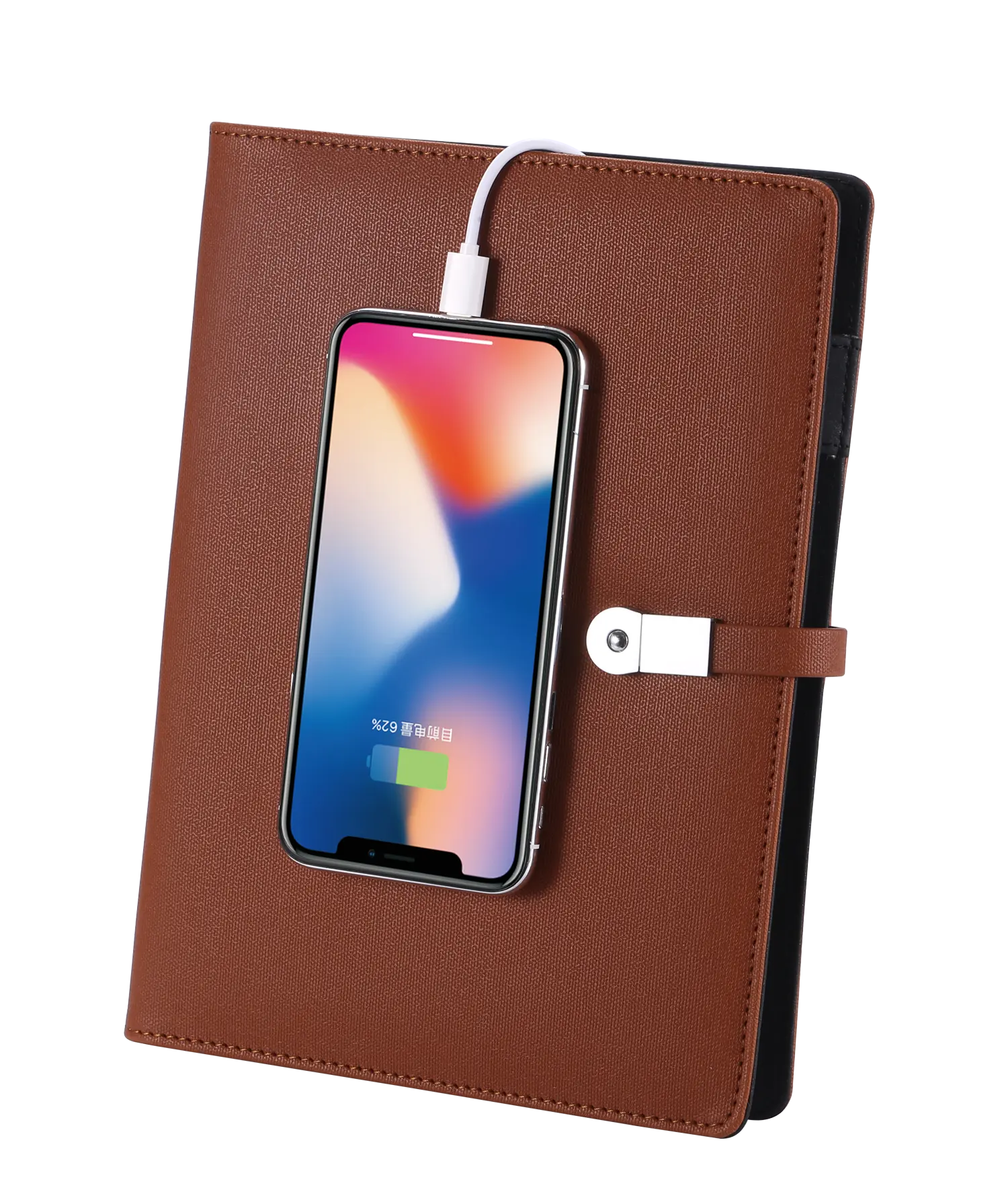 Neues Produkt Großhandel Custom Business PU Leder Wireless Charge Power Bank Notebook mit Taschen rechner und USB-Stick