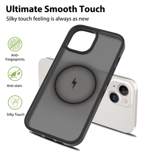 Cep telefonu kabuk manyetik kablosuz şarj darbeye cilt hissediyorum Apple için iPhone 15 için mat saydam koruyucu kapak - Product Image 3