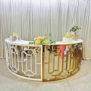 豪华餐厅家具圆形吧台定制酒店金属框架吧台设计待售 - Product Image 6