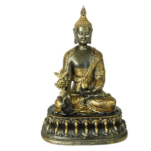 2023 yeni gelmesi altın rengi ev kapalı dekor masa küçük feng shui reçine meditasyon buda heykeli taht üzerinde