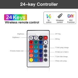 Atenuador de tira de luz LED RGB con control remoto IR de 24 teclas de alta calidad